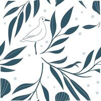 Industrial eucalyptus seamless tiles pattern with bold lines and metallic accents on white background ideal for modern lofts vector
