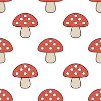 Heather and mushrooms seamless pattern enchanted isolated white background ideal for fairy tale textiless branding packaging vector