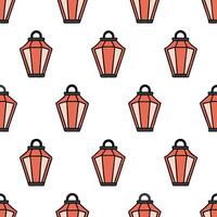 Heather and lanterns seamless pattern festive isolated white background perfect for holiday textiless branding packaging vector