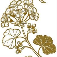 Geometric geranium seamless pattern with sharp lines and modern aesthetics on white Set 2 vector
