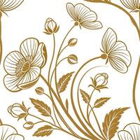 Geometric buttercup seamless pattern with sharp lines and modern aesthetics on white Set 2 vector