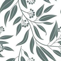 Farmhouse eucalyptus seamless tiles pattern with vintage eucalyptus and warm brown accents on white background ideal for cozy kitchens Set 10 vector