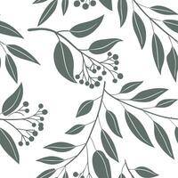 Farmhouse eucalyptus seamless tiles pattern with vintage eucalyptus and warm brown accents on white background ideal for cozy kitchens Set 7 vector