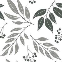 Farmhouse eucalyptus seamless tiles pattern with vintage eucalyptus and warm brown accents on white background ideal for cozy kitchens Set 3 vector
