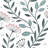 Elegant botanical seamless tiles pattern featuring delicate floral motifs and subtle green accents perfect for modern home interiors Set 4 vector