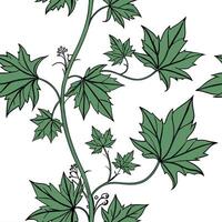Delicate silver maple leaves seamless pattern with subtle shimmer on white background Set 2 vector