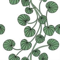 Delicate silver Pilea seamless pattern with subtle shimmer on white background Set 3 vector