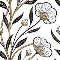 Contemporary abstract buttercup seamless pattern with bold colors and asymmetrical layout on white Set 5 vector