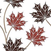 Contemporary abstract maple leaves seamless pattern with vibrant hues and dynamic layout on white Set 2 vector
