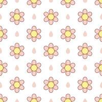 Contemporary abstract buttercup seamless pattern with bold colors and asymmetrical layout on white Set 3 vector