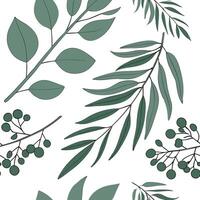 Coastal eucalyptus seamless tiles pattern with airy eucalyptus and light blue accents on white background ideal for beach inspired rooms Set 3 vector