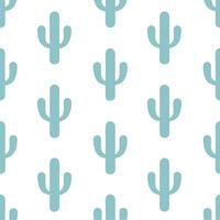 Coastal cactus seamless tiles pattern with airy cactus and light blue accents on white background ideal for beach inspired rooms Set 5 vector