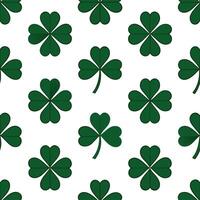 Classic embroidered clover seamless pattern with textured details on white Set 2 vector