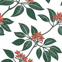 Botanical garden poinsettia seamless tiles pattern with various poinsettia species in natural reds on white background perfect for serene spaces Set 7 vector