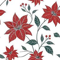 Botanical garden poinsettia seamless tiles pattern with various poinsettia species in natural reds on white background perfect for serene spaces Set 8 vector
