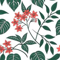 Botanical garden poinsettia seamless tiles pattern with various poinsettia species in natural reds on white background perfect for serene spaces Set 5 vector