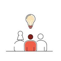 Bokeh Lightbulb Above Team Discussion Set 2 vector