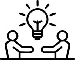 Bokeh Lightbulb Floating Above Hands in a Meeting vector