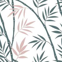 Botanical garden bamboo leaves seamless tiles pattern with various bamboo species in natural greens on white background perfect for serene spaces Set 3 vector
