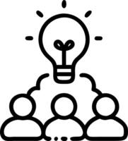 Bokeh Lightbulb Above Team Discussion vector