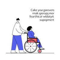 Bokeh digital art of a caregiver helping a patient with mobility Set 2 vector
