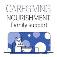 Bokeh art of a caregiver preparing a meal for someone in need Set 2 vector