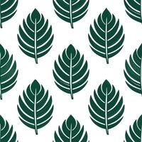 Bohemian tropical leaves seamless tiles pattern with eclectic leaf motifs and rich green hues perfect for creative spaces Set 2 vector