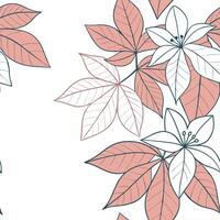 Bohemian poinsettia seamless tiles pattern with vibrant red blooms and intricate leaf details on white background ideal for eclectic spaces Set 7 vector