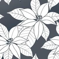 Bohemian poinsettia seamless tiles pattern with vibrant red blooms and intricate leaf details on white background ideal for eclectic spaces Set 10 vector