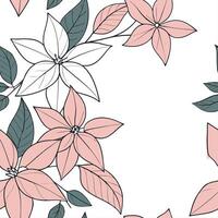 Bohemian poinsettia seamless tiles pattern with vibrant red blooms and intricate leaf details on white background ideal for eclectic spaces Set 6 vector