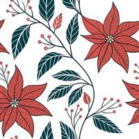 Art Deco poinsettia seamless tiles pattern with symmetrical poinsettia motifs and gold accents for glamorous interiors Set 6 vector
