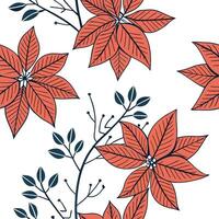 Art Deco poinsettia seamless tiles pattern with symmetrical poinsettia motifs and gold accents for glamorous interiors Set 4 vector