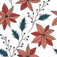 Art Deco poinsettia seamless tiles pattern with symmetrical poinsettia motifs and gold accents for glamorous interiors Set 5 vector