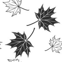 Abstract watercolor maple leaves seamless pattern with splashes and drips on white background Set 2 vector