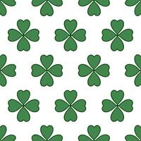Abstract watercolor clover seamless pattern with splashes and drips on white background vector