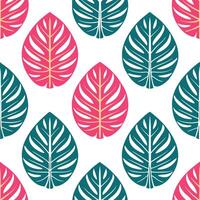 Abstract tropical leaves seamless tiles pattern with bold geometric shapes and vibrant colors for modern artistic spaces Set 2 vector