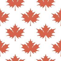 Abstract watercolor maple leaves seamless pattern with splashes and drips on white background vector