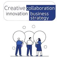 Abstract Team Members Holding Lightbulbs Symbolizing Ideas Set 2 vector