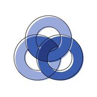 Abstract Overlapping Circles Representing Team Synergy Set 2 vector