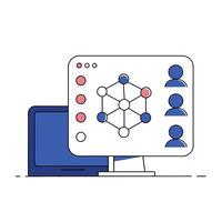 Abstract Network of Connected Dots Representing Ideas Set 2 vector