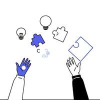 Abstract Hands Reaching for Floating Ideas Set 2 vector