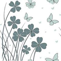 Abstract geometric clover seamless pattern with vibrant hues and dynamic layout on white Set 2 vector