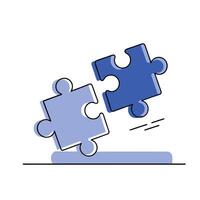 Abstract Floating Puzzle Pieces Representing Team Ideas Set 2 vector