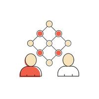 Abstract Connected Dots and Circles Representing Team Ideas Set 2 vector