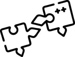 of two puzzle pieces flying and connecting isolated on white background vector