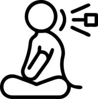 Person practicing deep breathing exercises in a quiet room copy space on left Set 2 vector
