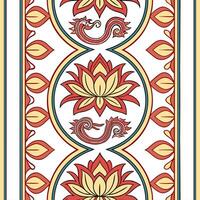 Create seamlessestiles patterns based on traditional Southeast Asian decorations focusing on lotus flowers dragons and rich patterns concept as Draw inspiration from Southeast Asian Dynamic Square vector
