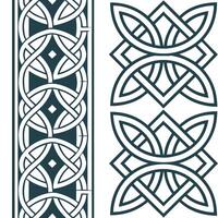 Develop a seamlessestiles pattern based on Celtic symbols and icons incorporating intricate knots and geometric elements for a modern cohesive design concept as Integrate traditiona Dynamic Square vector
