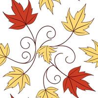 Elegant falling leaves seamless tiles pattern with swirling autumn colors and graceful designs concept as Swirling autumn colors and graceful falling leaves create an elegant seamle vector