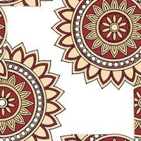 Ethnic graphics seamless pattern with intricate mandala designs and rich color palettes for a detailed cultural look concept as Intricate mandala designs with rich colors in ethnic flat Set 5 vector